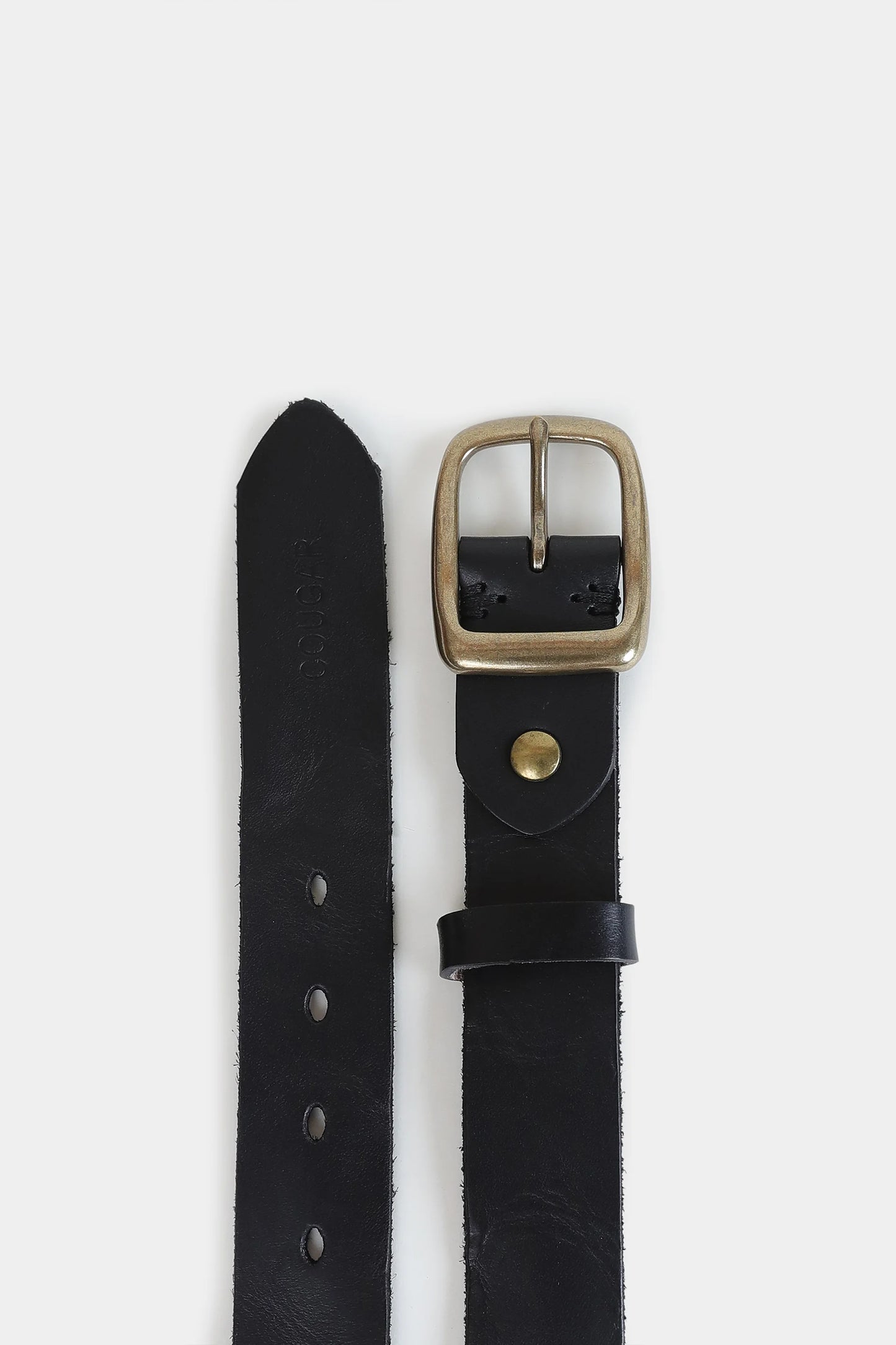 Brass Buckle Leather Belt - Cougar Clothing