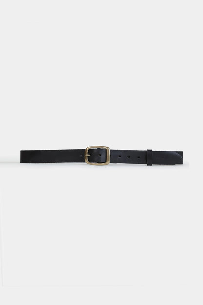 Brass Buckle Leather Belt - Cougar Clothing