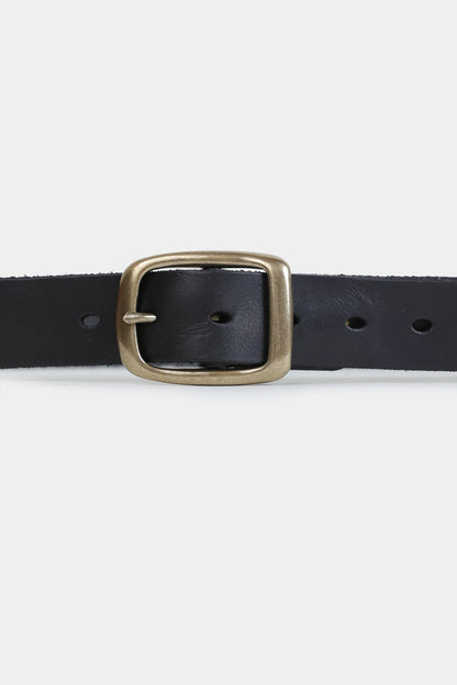 Brass Buckle Leather Belt - Cougar Clothing