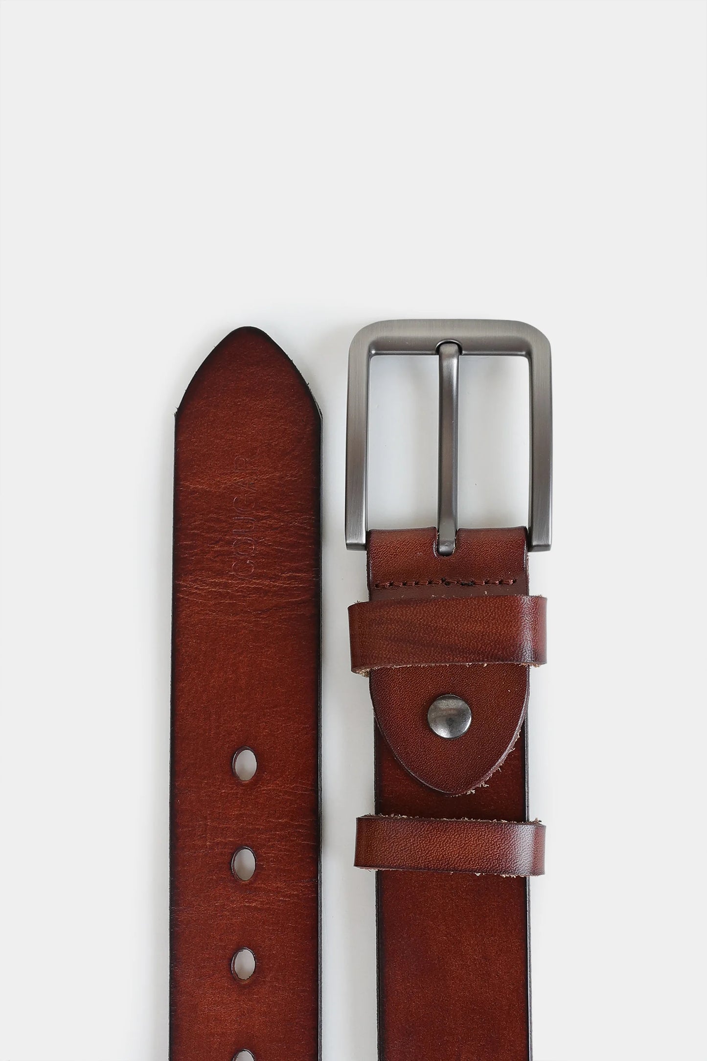 Burnished Edge Leather Belt - Cougar Clothing