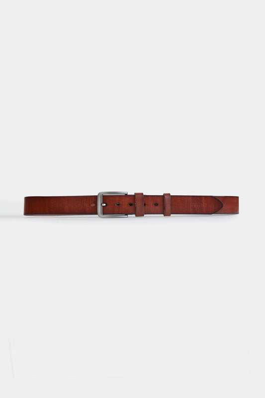 Burnished Edge Leather Belt - Cougar Clothing