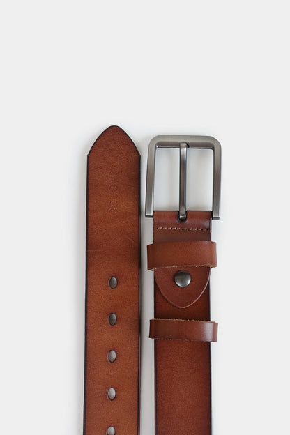 Burnished Edge Leather Belt - Cougar Clothing
