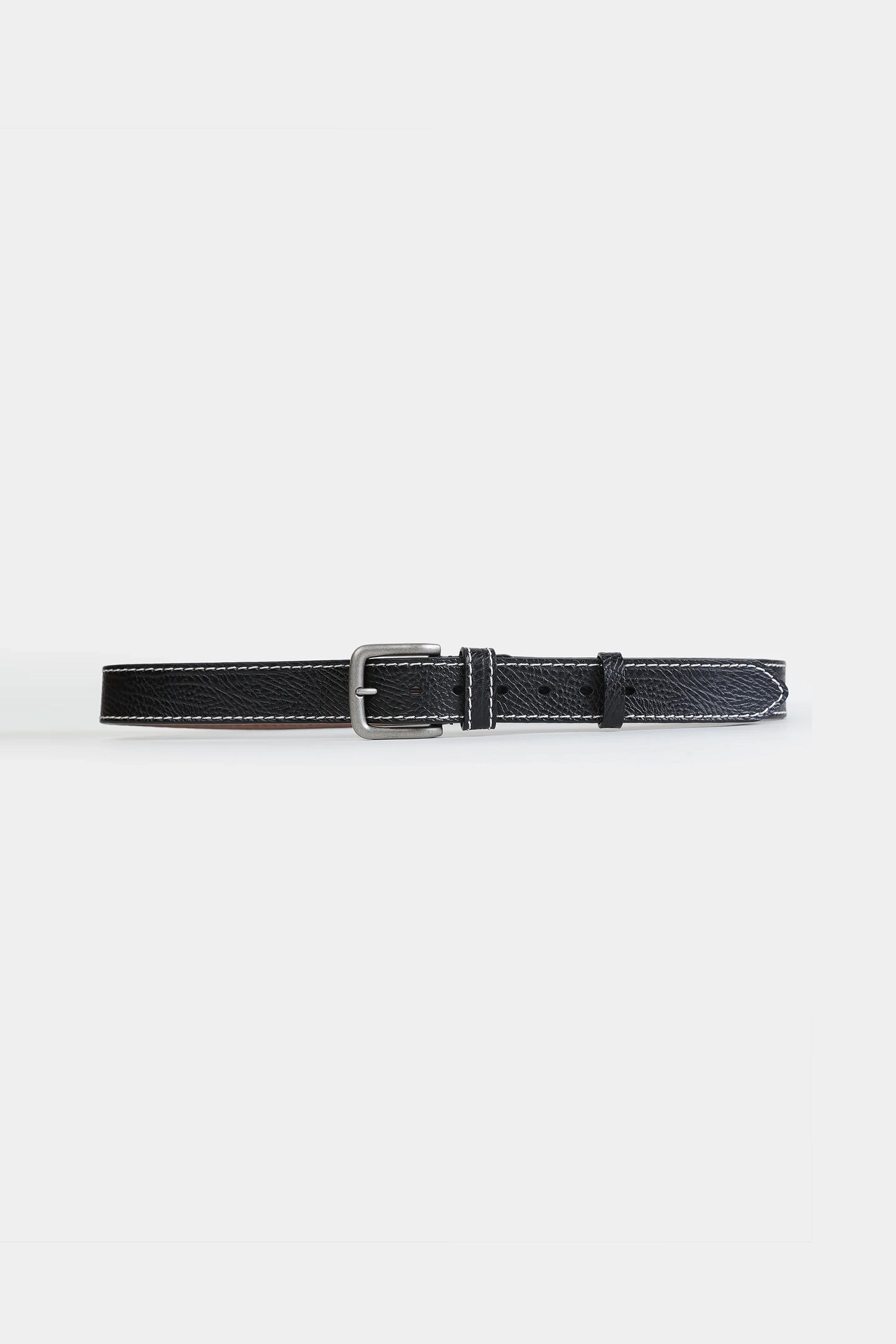 Leather Belt With Top Stitches - Cougar Clothing