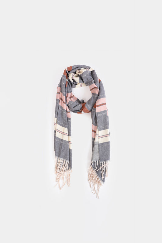 Striped Knitted Shawl - Cougar Clothing