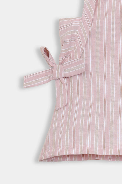 Striped Top With Bow Details - Cougar Clothing