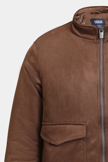 Faux Suede Ribbed Jacket - Cougar Clothing