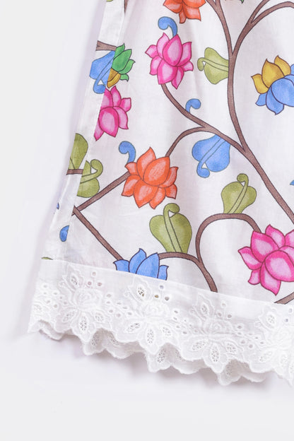 Lace Trim Printed Trouser - Cougar Clothing