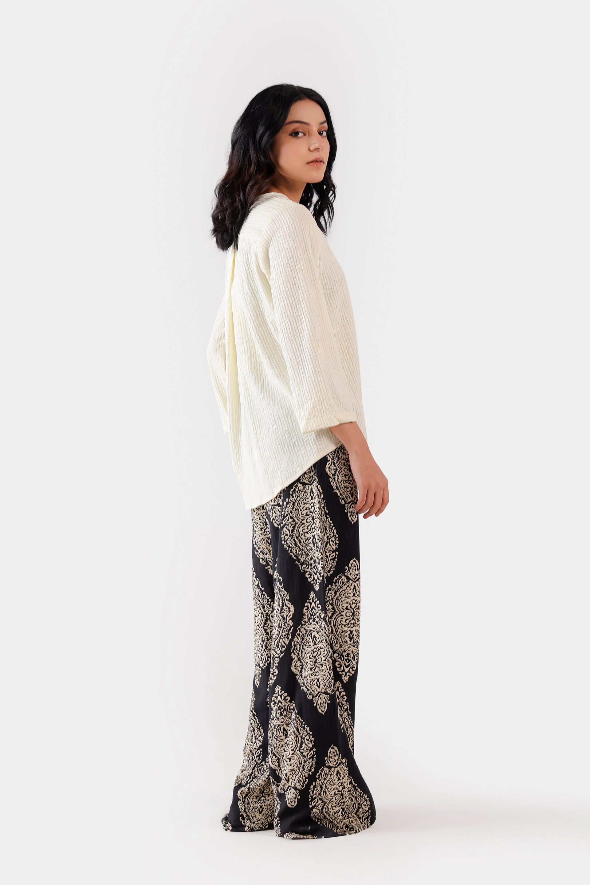 Textured V-neck Top - Cougar Clothing