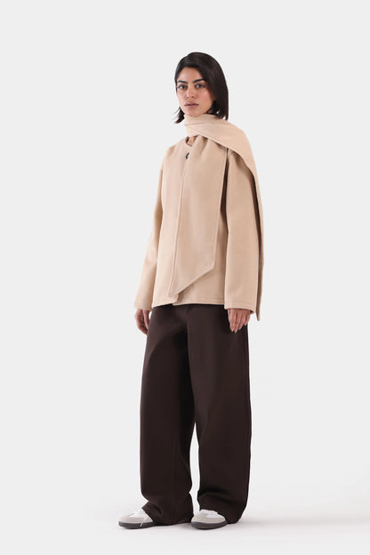 Coat With Detachable Scarf - Cougar Clothing