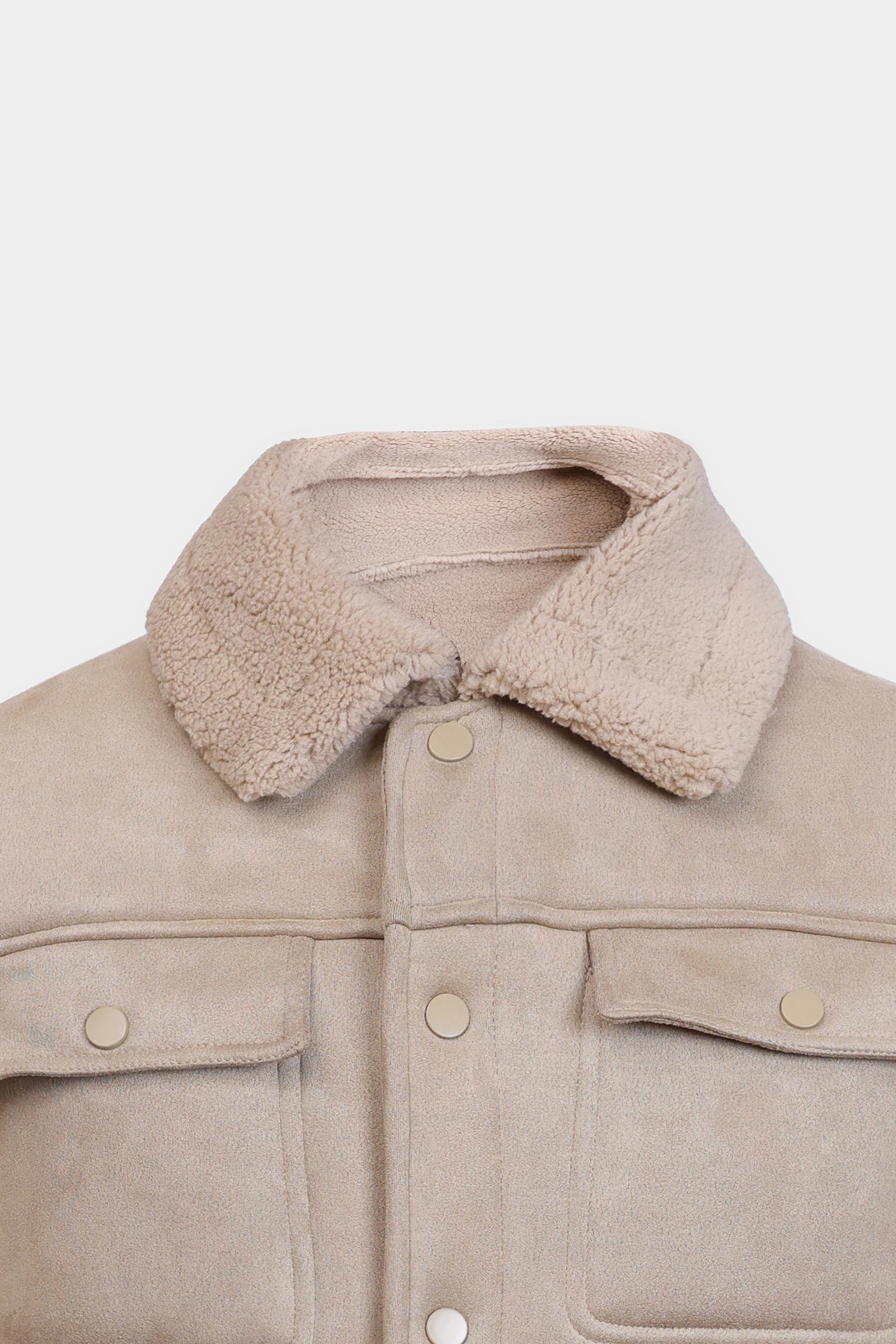Suede Jacket With Sherpa Lining - Cougar Clothing