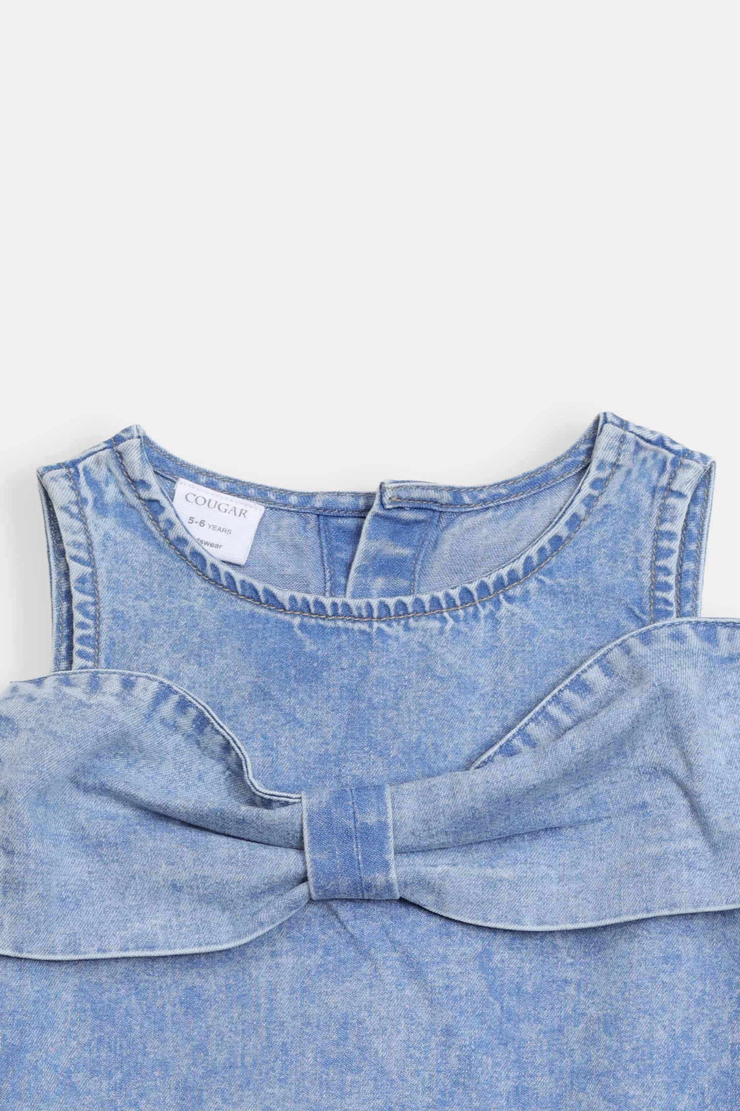 Denim Bow Dress - Cougar Clothing