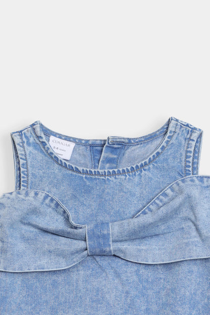 Denim Bow Dress - Cougar Clothing
