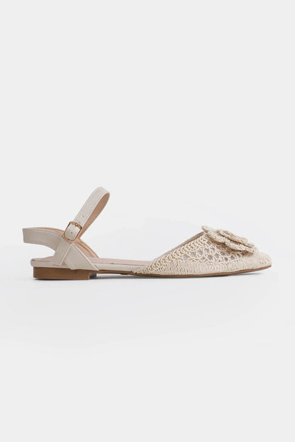 Embroidered Slingback Sandals - Cougar Clothing