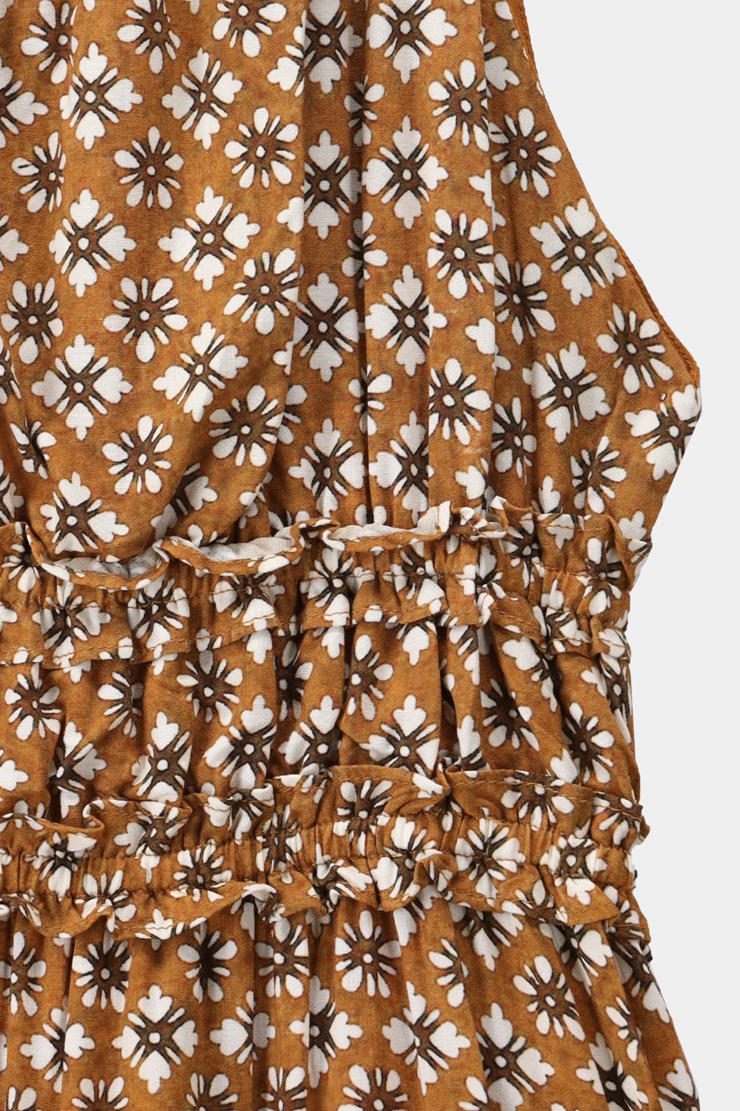 Sleeveless Ruffled Printed Dress - Cougar Clothing