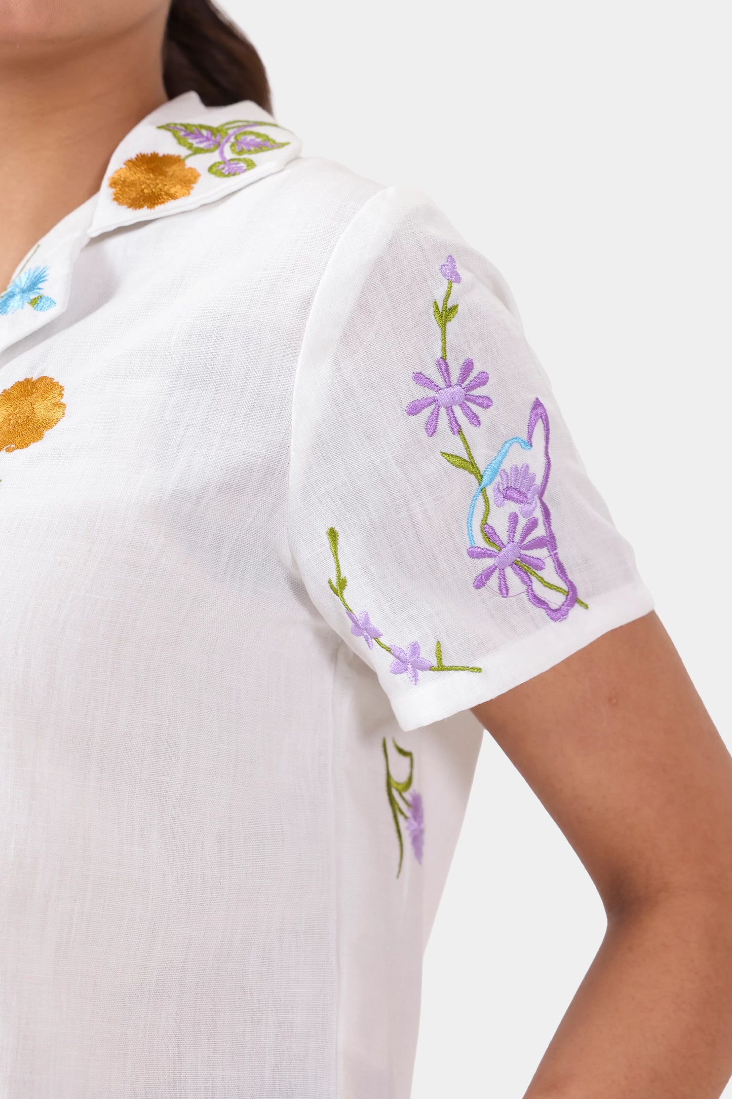 Floral Embroidered Shirt - Cougar Clothing