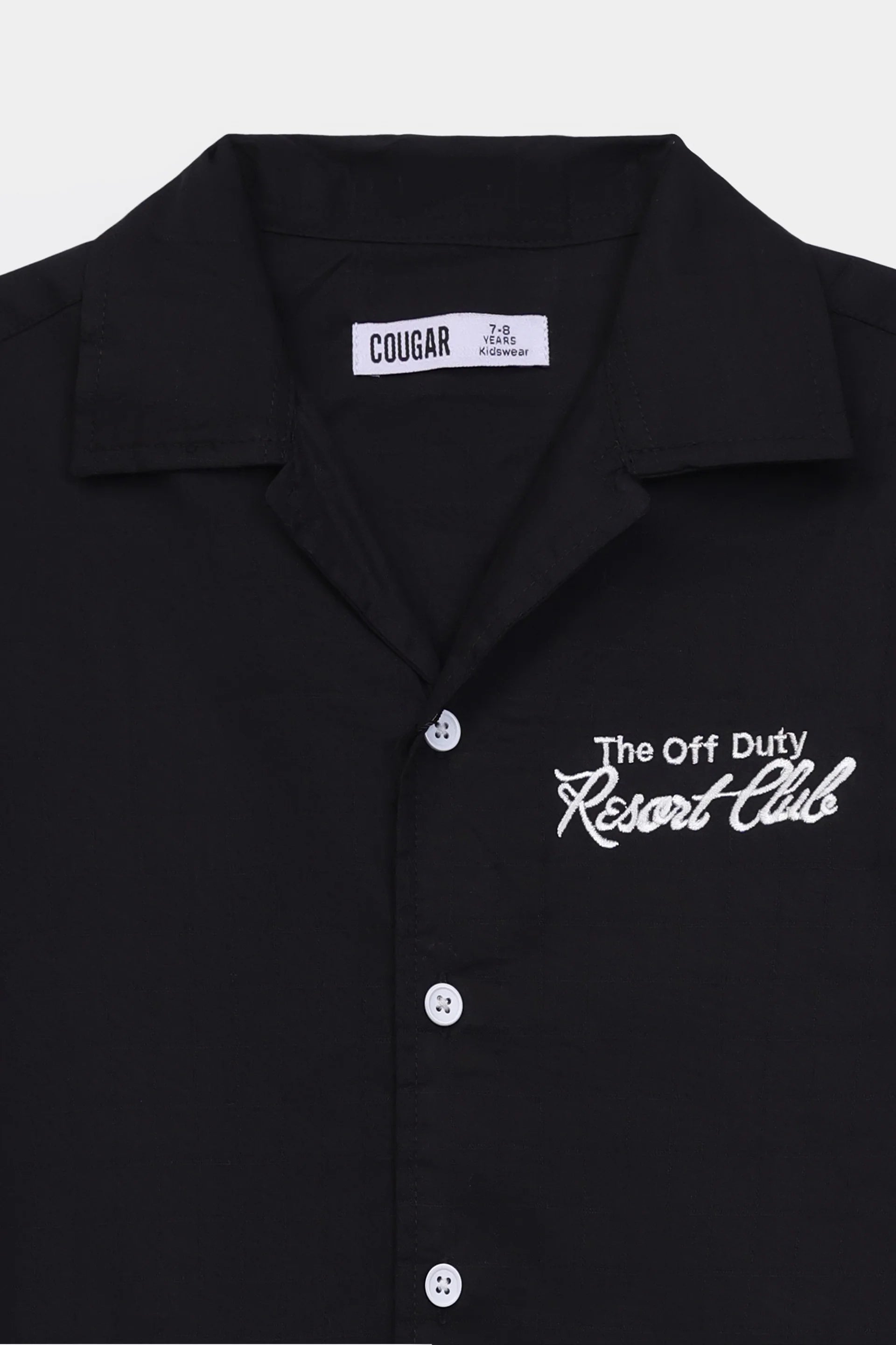 Cotton Dobby Embroidered Shirt - Cougar Clothing