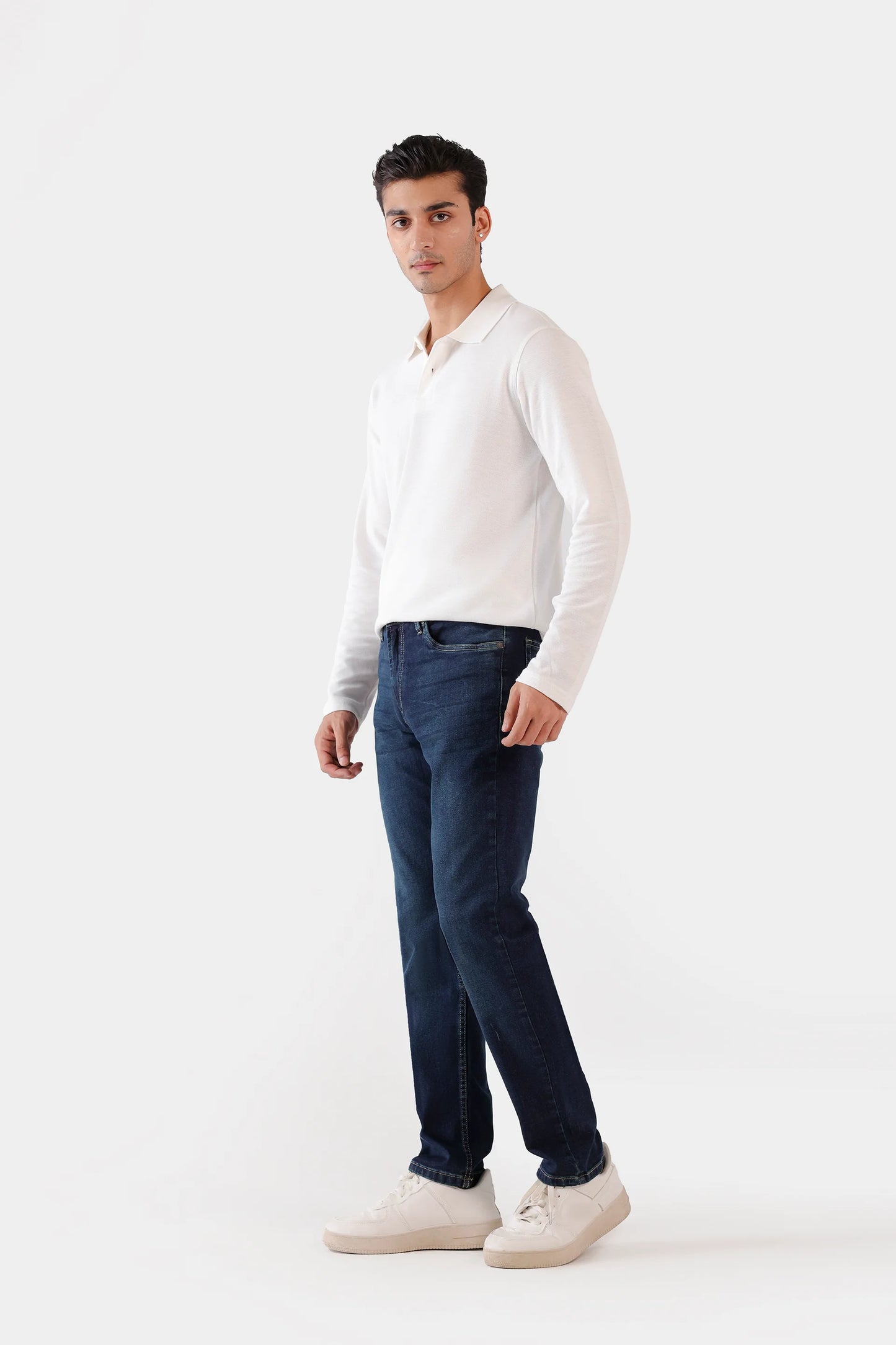 Slim Fit Jeans With Whiskers - Cougar Clothing