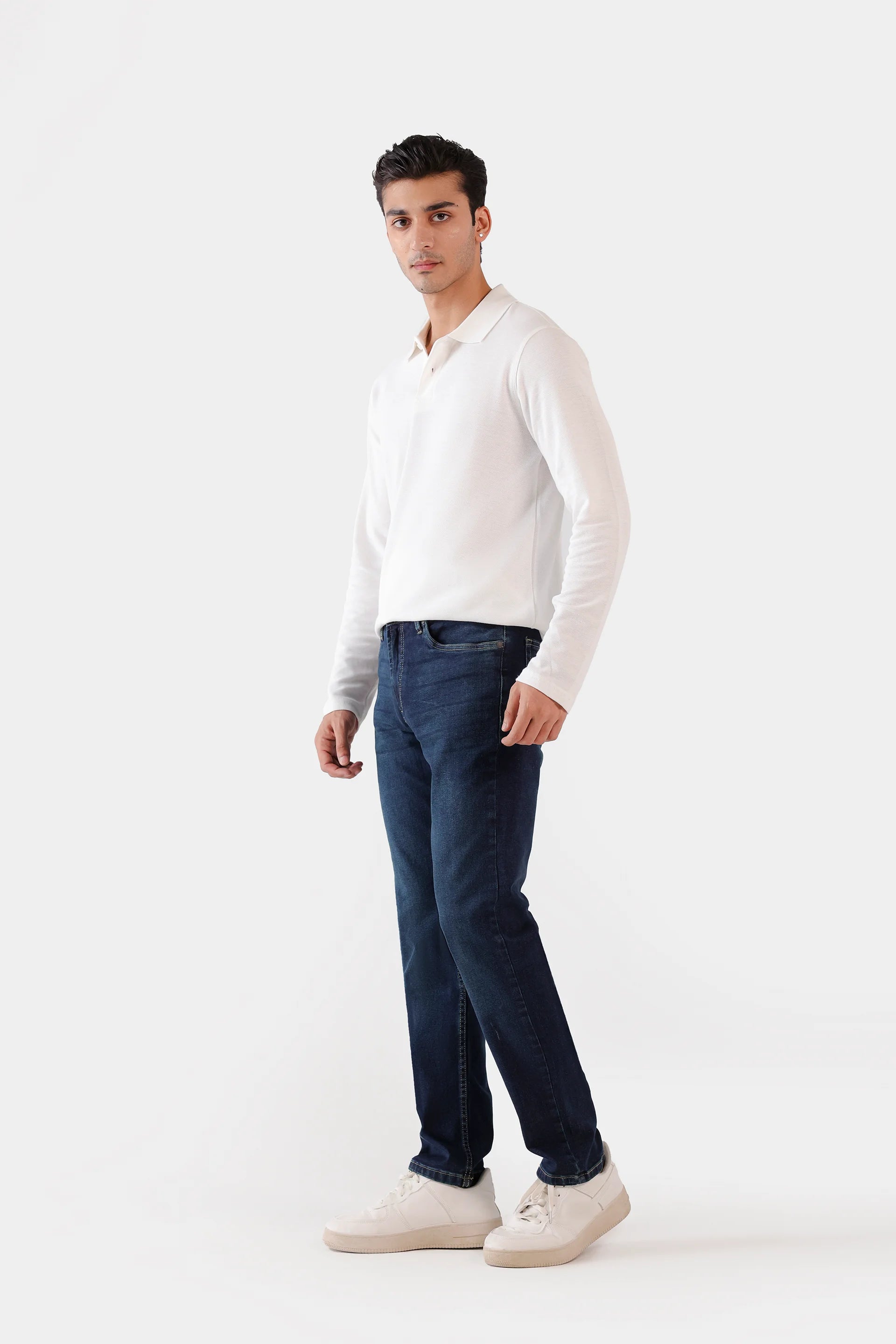 Slim Fit Jeans With Whiskers - Cougar Clothing