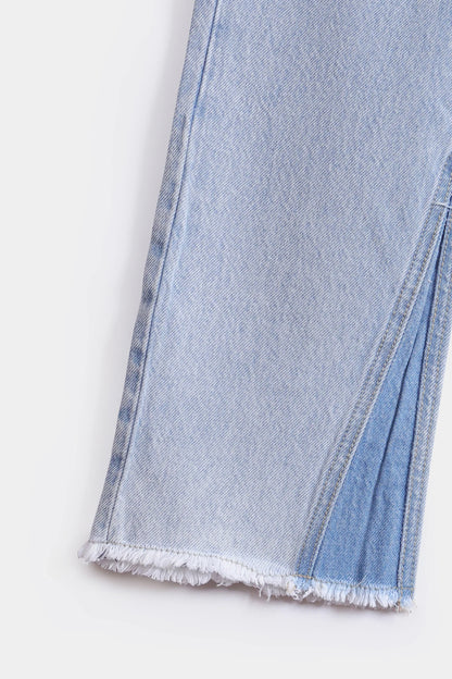Paneled Straight Fit Jeans - Cougar Clothing