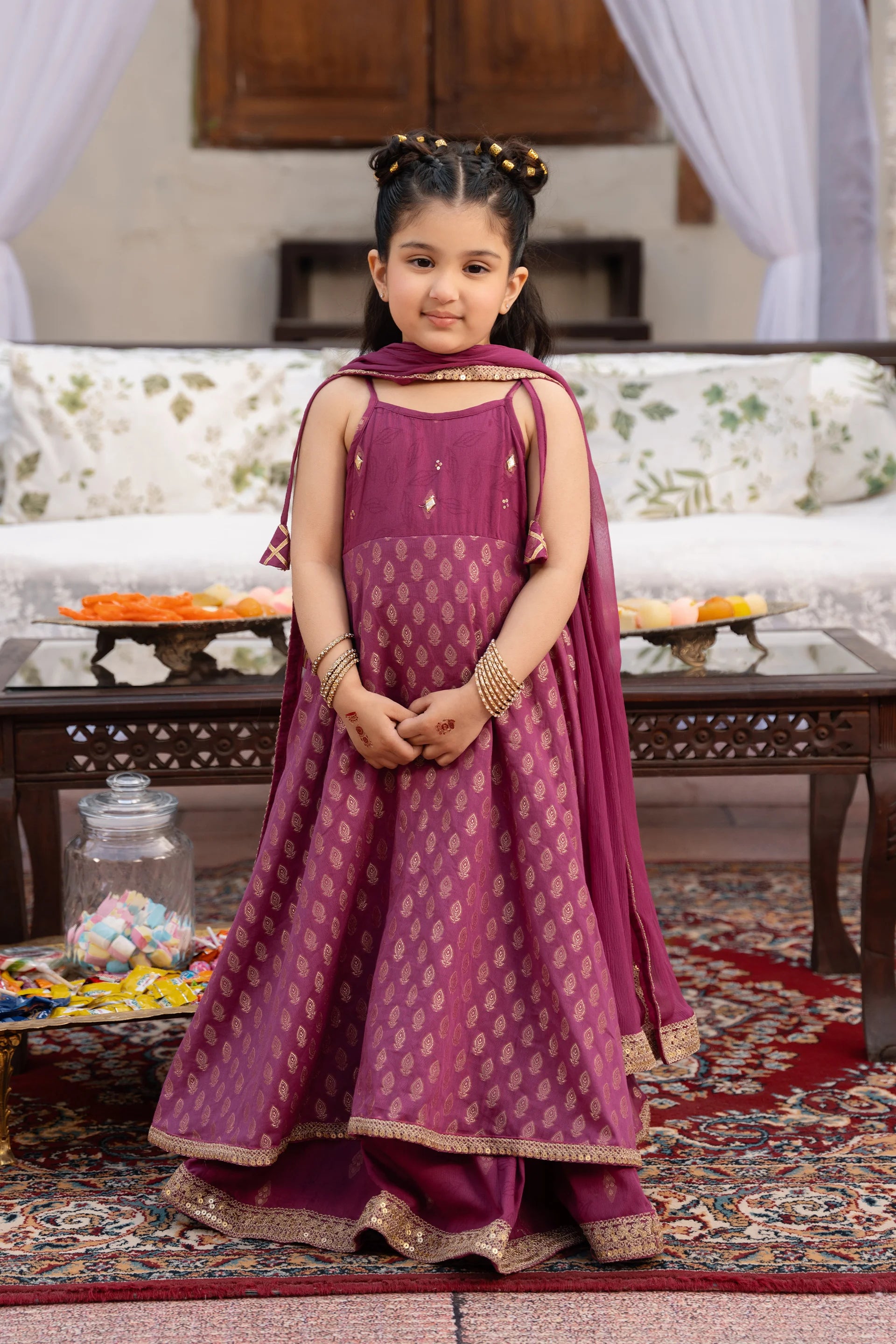Jamawar Frock-Lehenga Set - Cougar Clothing