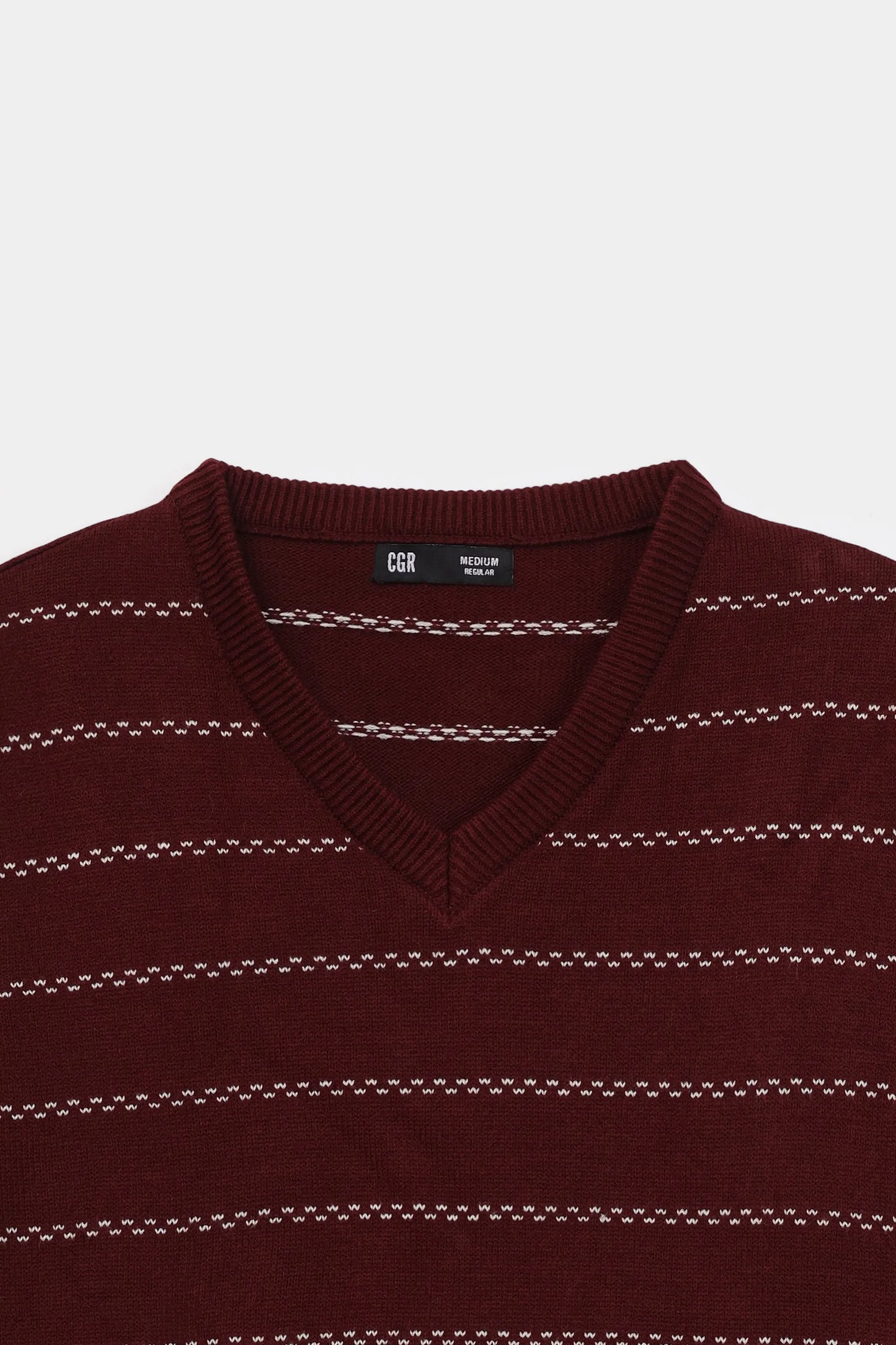 V-Neck Striped Sweater - Cougar Clothing