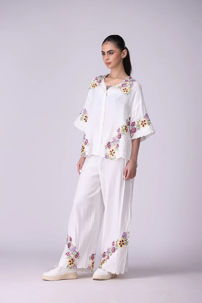 Floral Trail Embroidered Trousers - Cougar Clothing