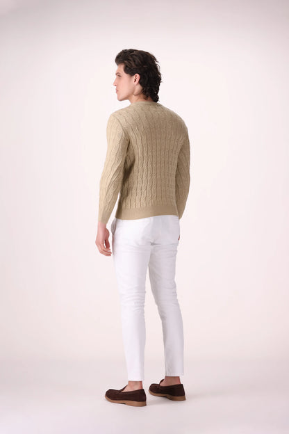 Cable Knit Acrylic Sweater - Cougar Clothing