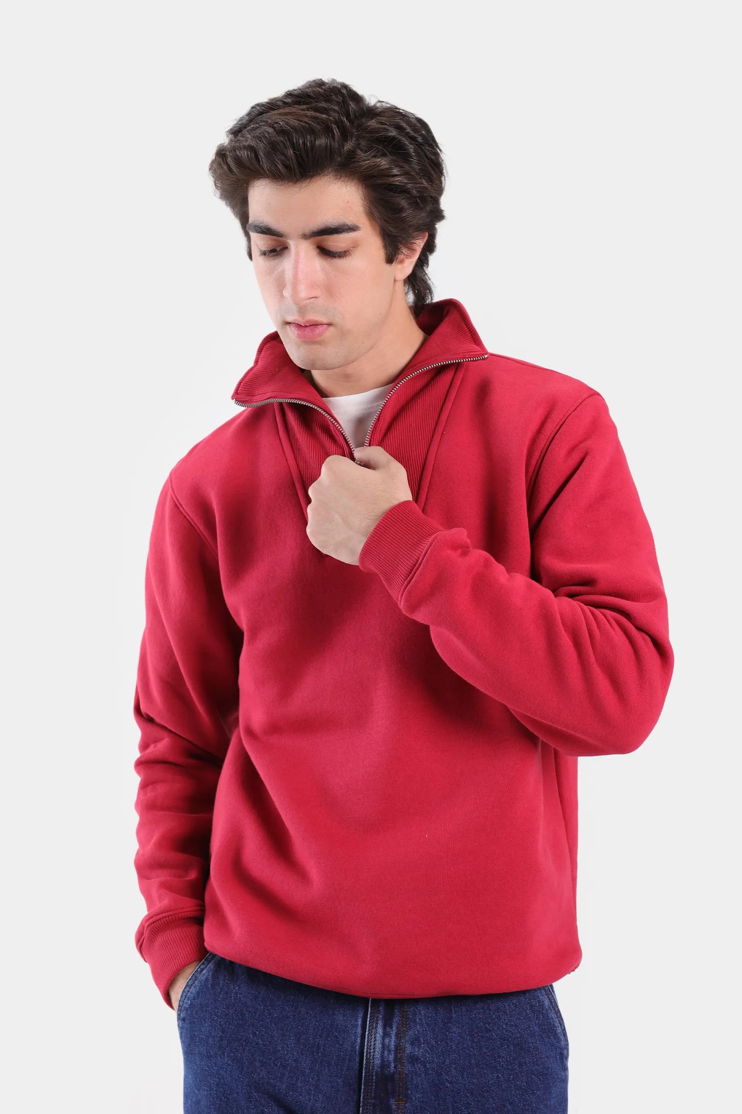 Relaxed Quarter Zip Sweatshirt - Cougar Clothing