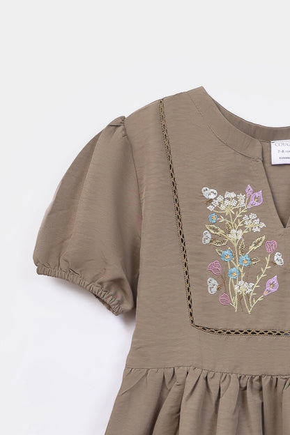 Embroidered Viscose Blend Dress - Cougar Clothing