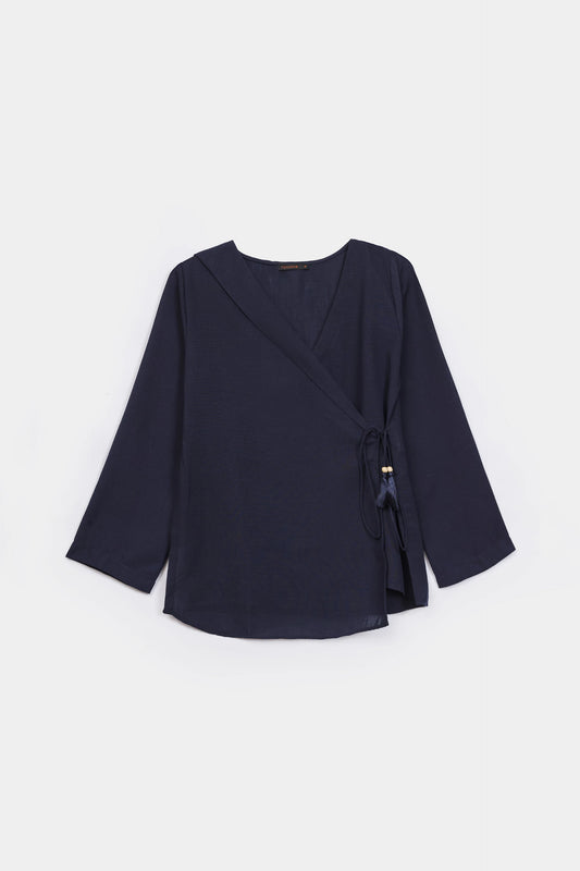 Irish Cotton Wrap Top - Cougar Clothing