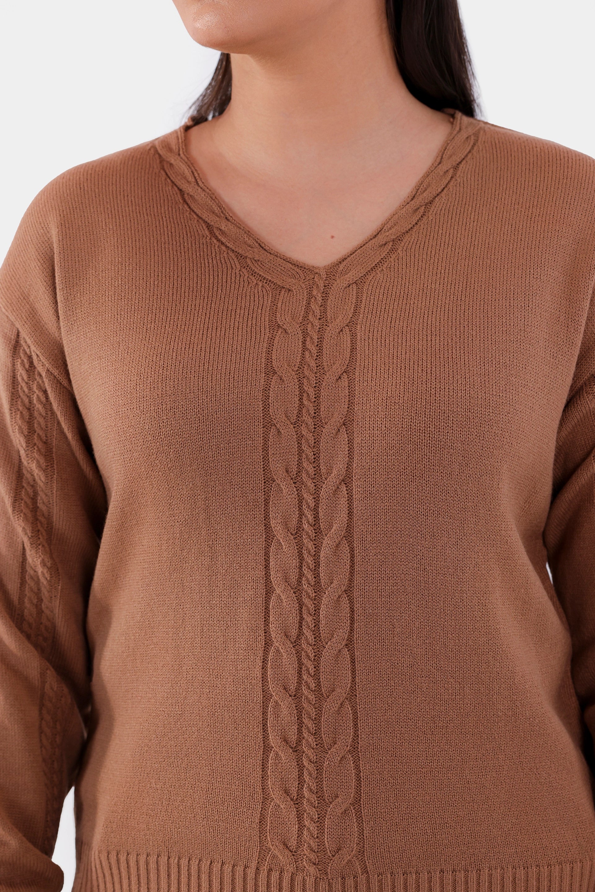 V-Neck Knit Sweater - Cougar Clothing