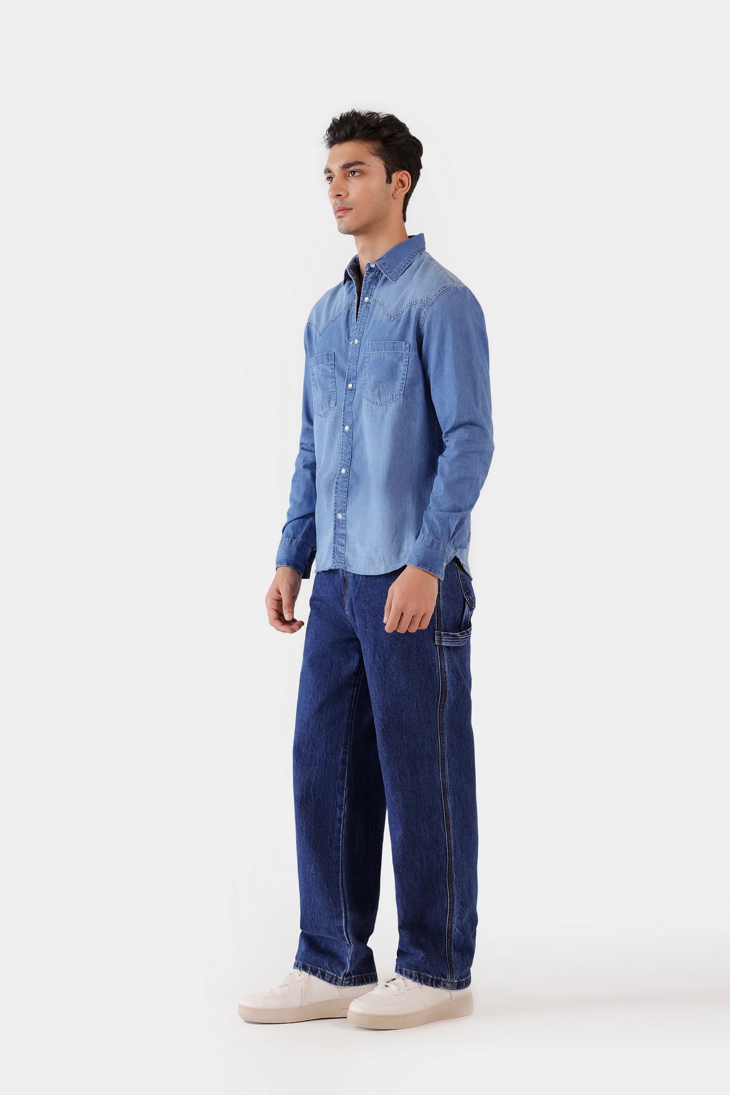 Patch Pockets Denim Shirt - Cougar Clothing