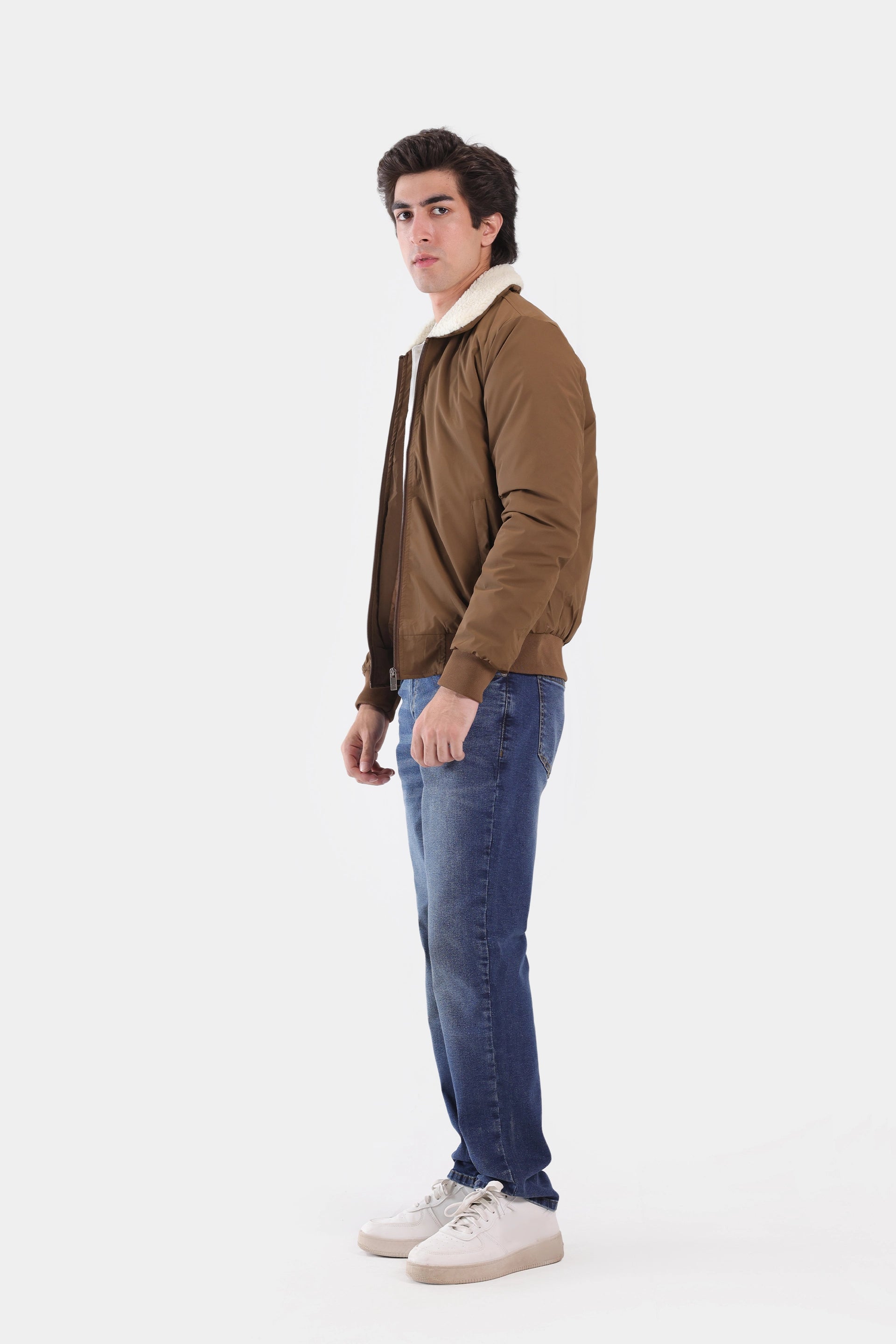 Contrast Sherpa Collar Jacket - Cougar Clothing