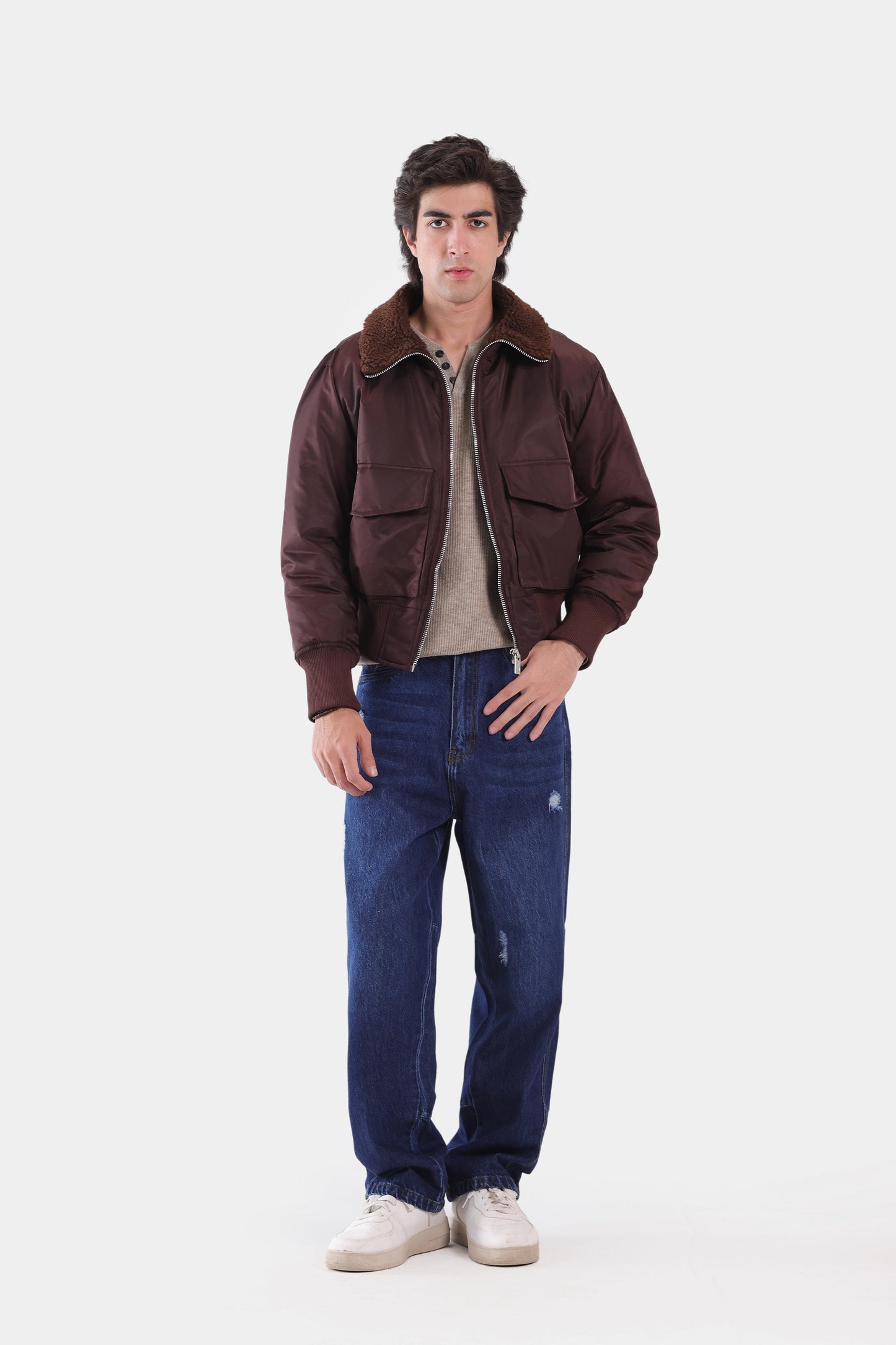 Cropped Bomber Jacket