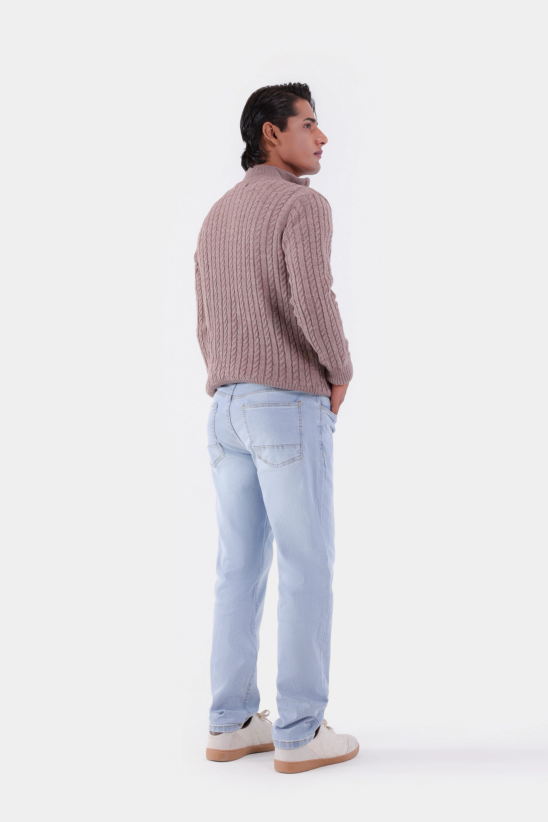 Cable Knit Quarter Sweater - Cougar Clothing