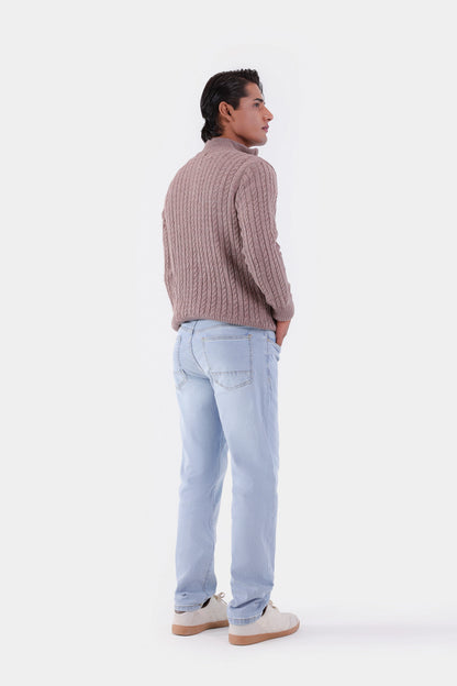 Cable Knit Quarter Sweater - Cougar Clothing