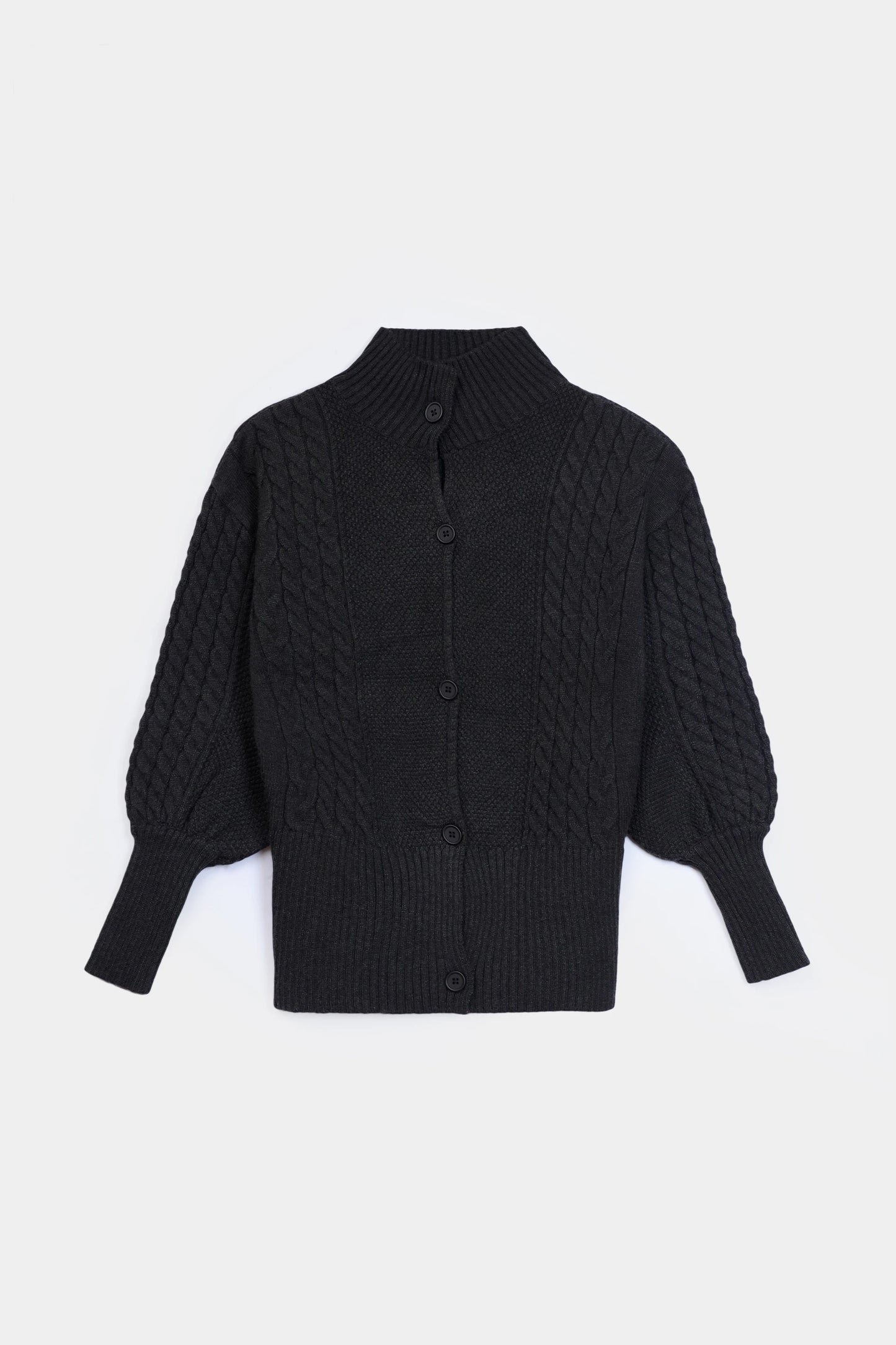 Blouson Sleeved Knit Cardigan