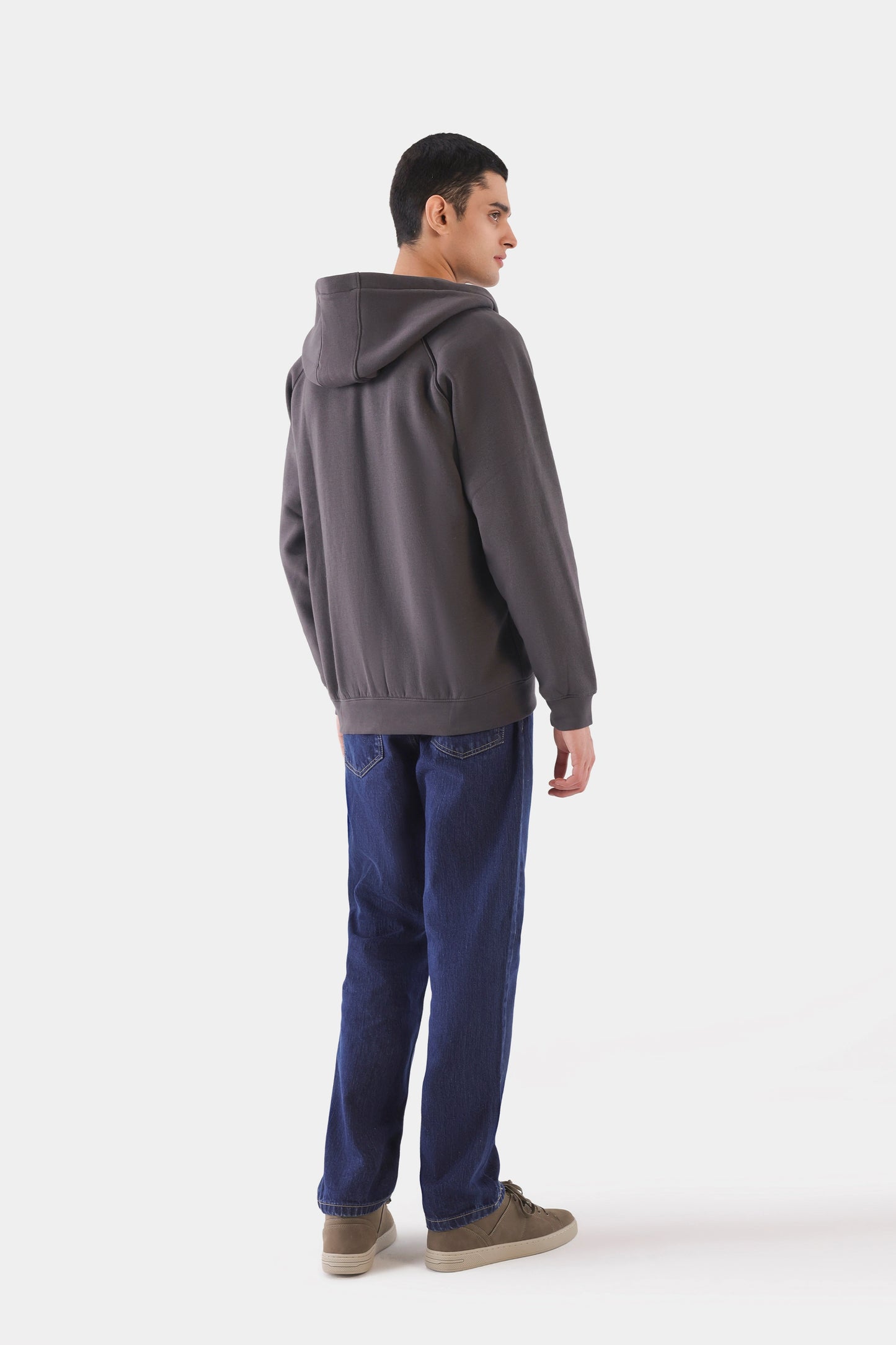 Relaxed Contrast Zip Hoodie - Cougar Clothing