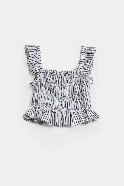 Printed Smocked Top - Cougar Clothing