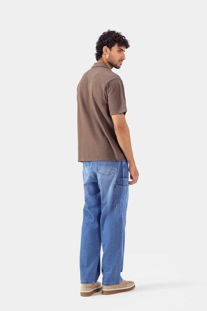 Boxy Popcorn Knit Shirt - Cougar Clothing