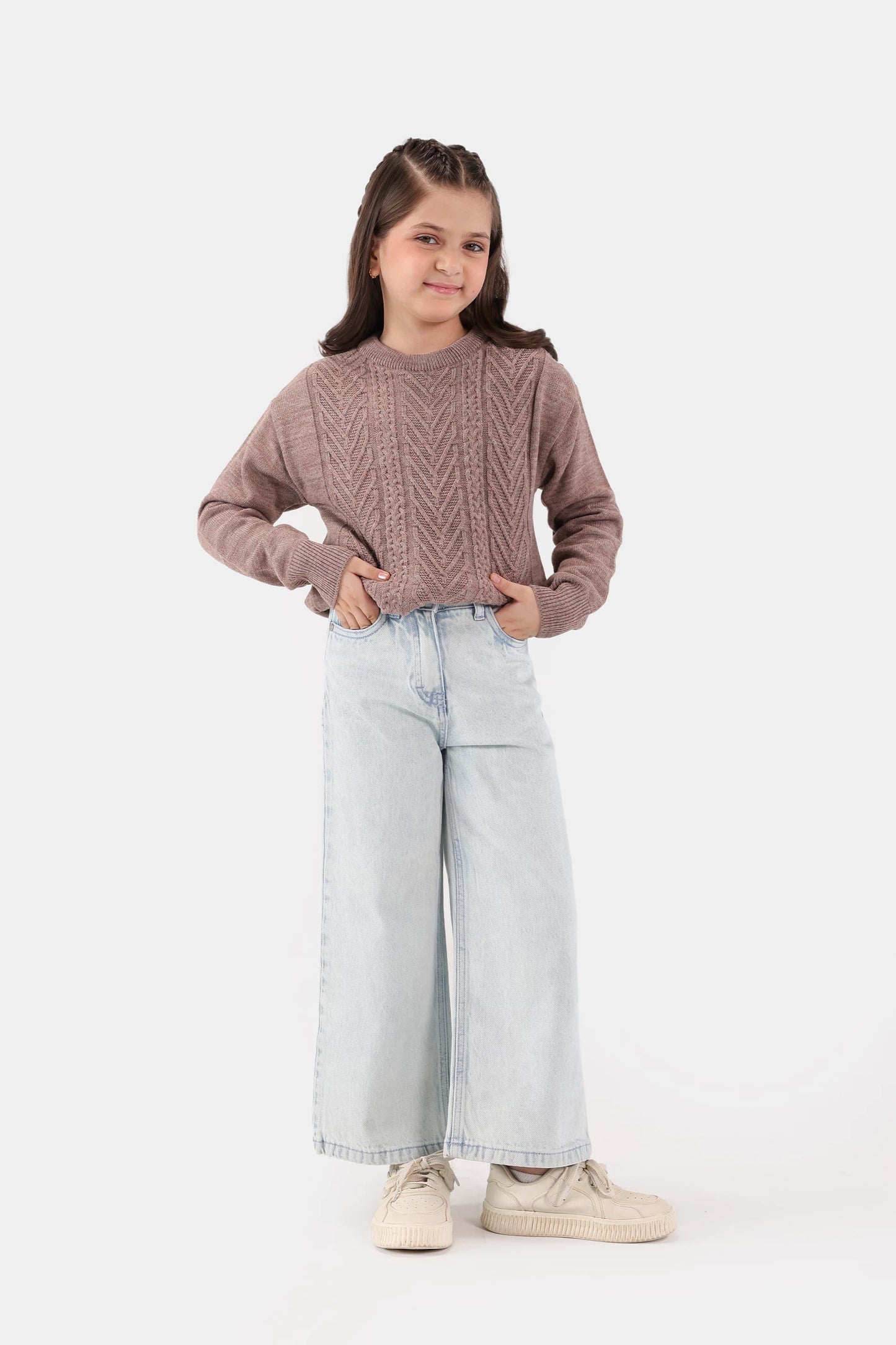 Crew Neck Textured Sweater - Cougar Clothing