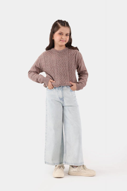 Crew Neck Textured Sweater - Cougar Clothing