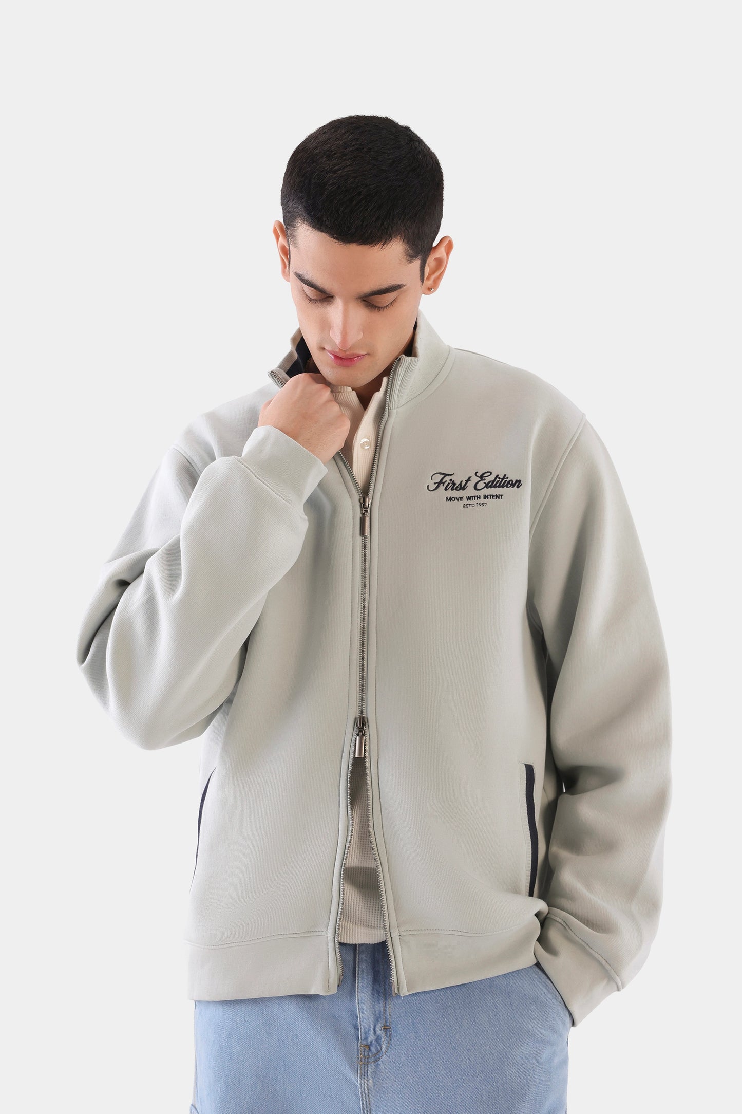 Relaxed Embroidered Bomber Jacket - Cougar Clothing