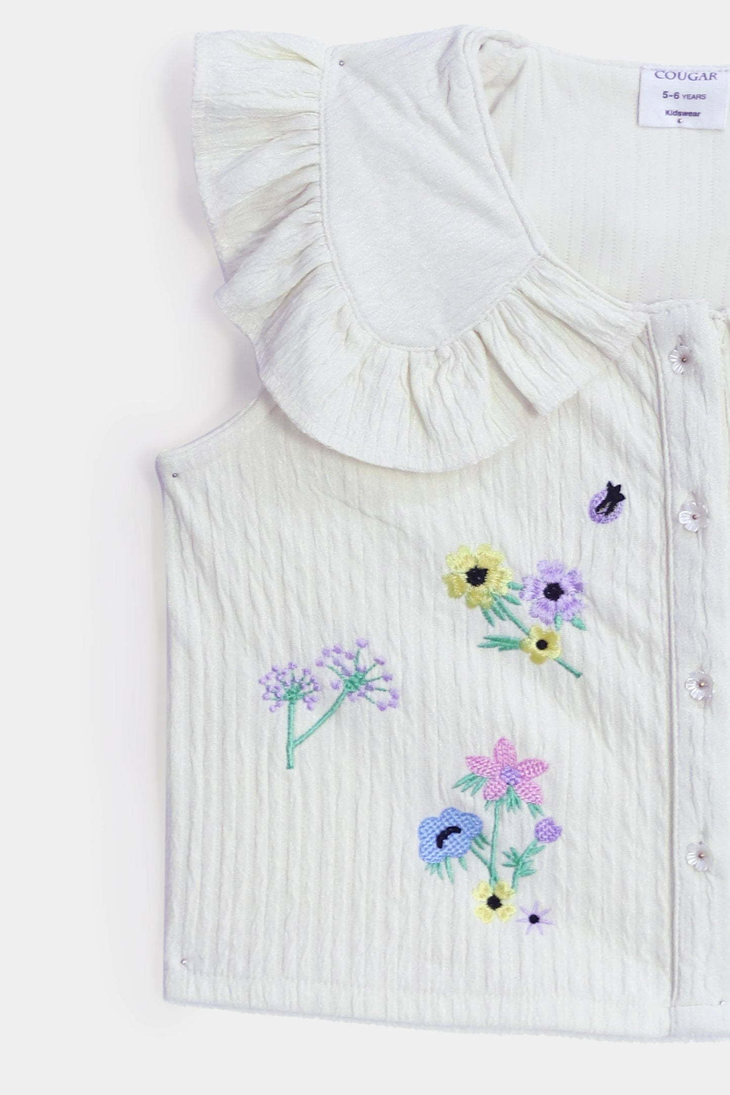 Bib Collar Embroidered Blouse - Cougar Clothing