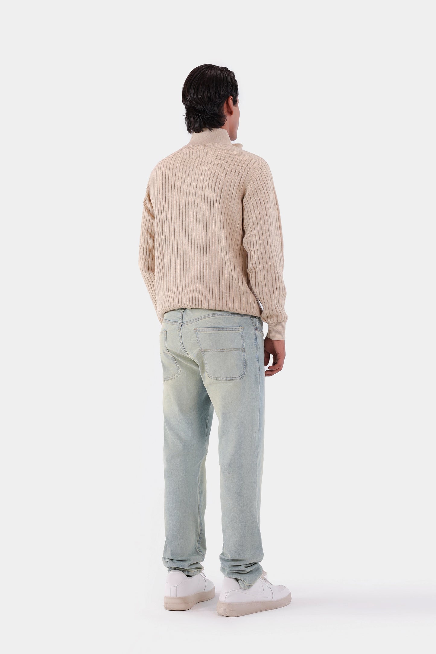 Rib Knit Quarter Sweater - Cougar Clothing