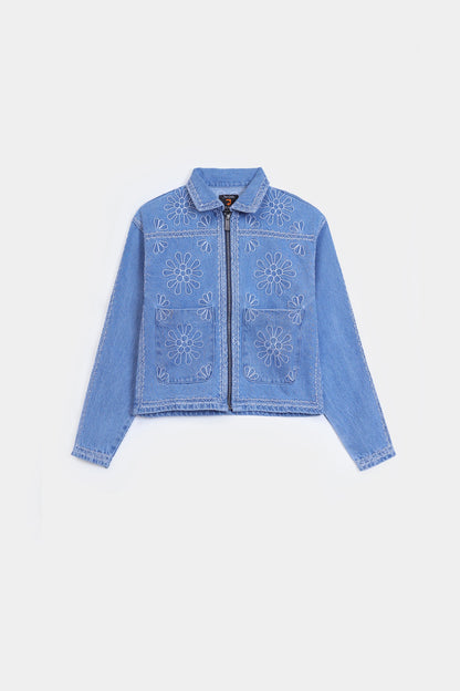 Embroidered Zipper Jacket