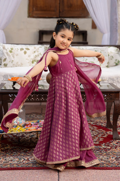 Jamawar Frock-Lehenga Set - Cougar Clothing