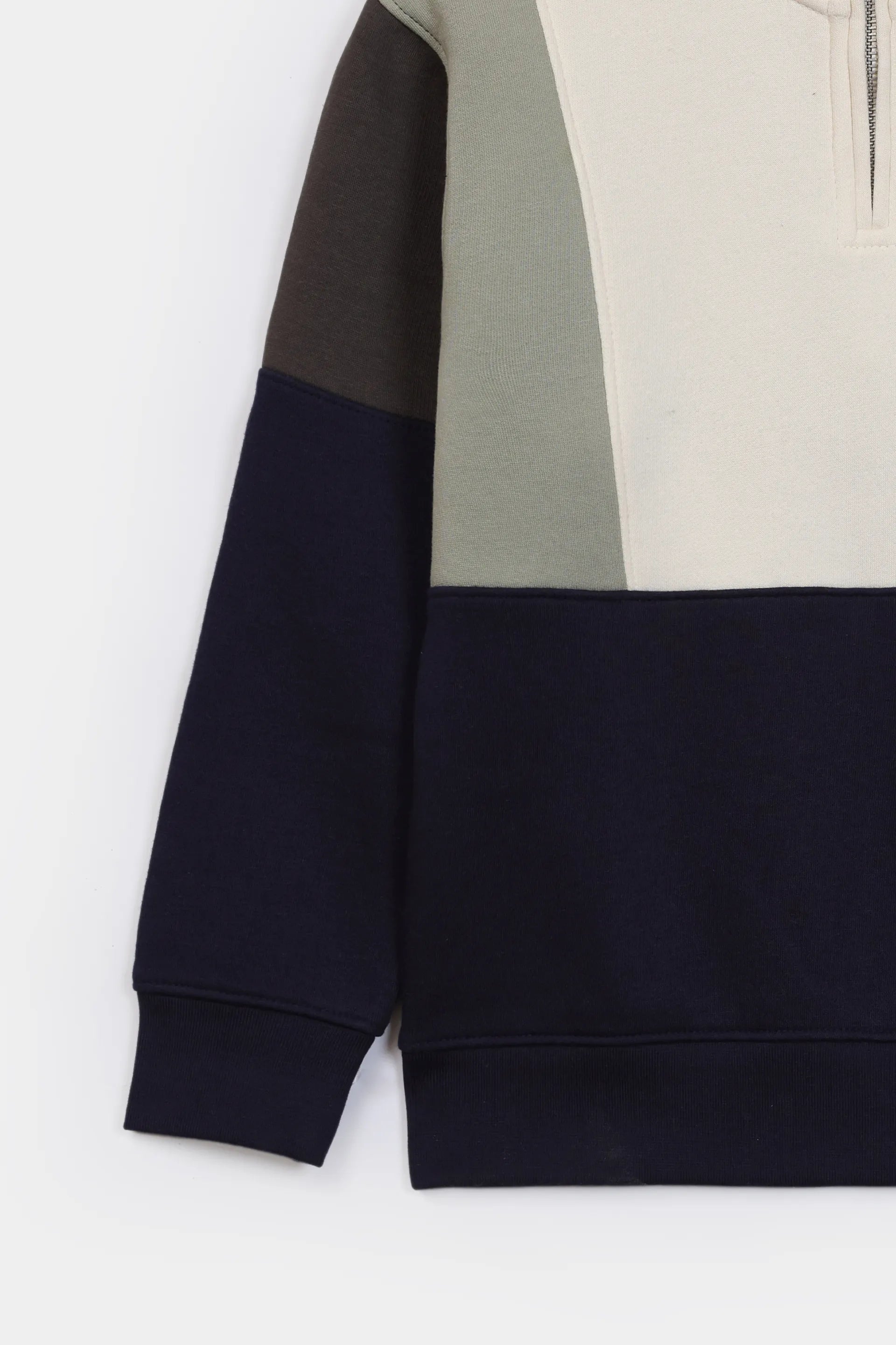 Mock Neck Color Block Sweatshirt - Cougar Clothing