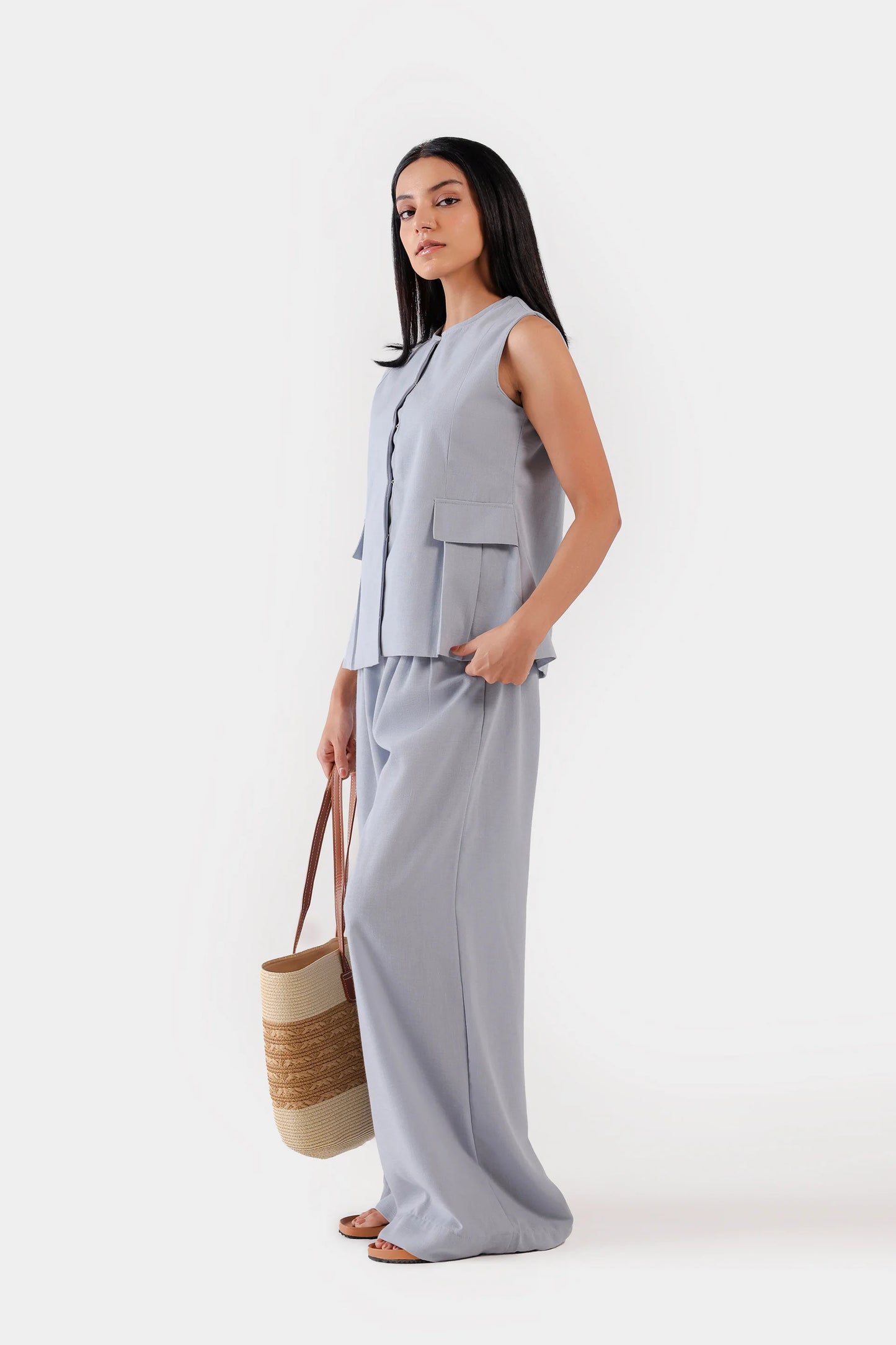 Flap Pleat-Detail Top - Cougar Clothing