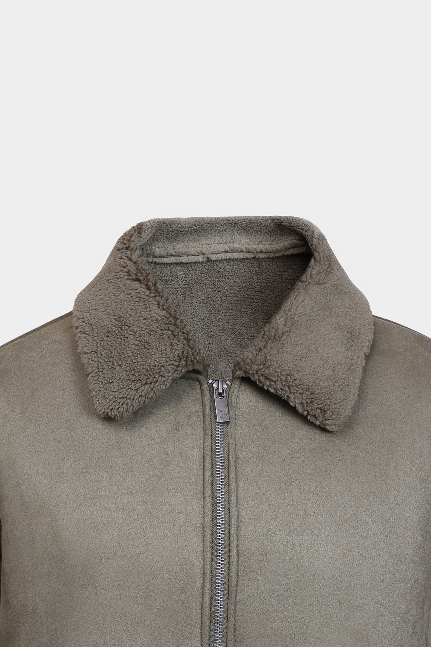 Suede Jacket With Sherpa Lining - Cougar Clothing